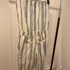 Chic Blue and White Striped Jumpsuit